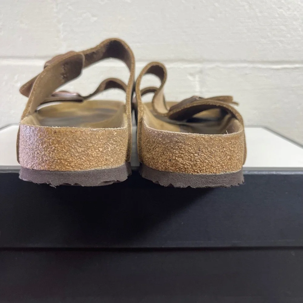 Birkenstock Arizona Brown Nubuck Sandals Slide Slip On Men's Size 41 EU/8 US